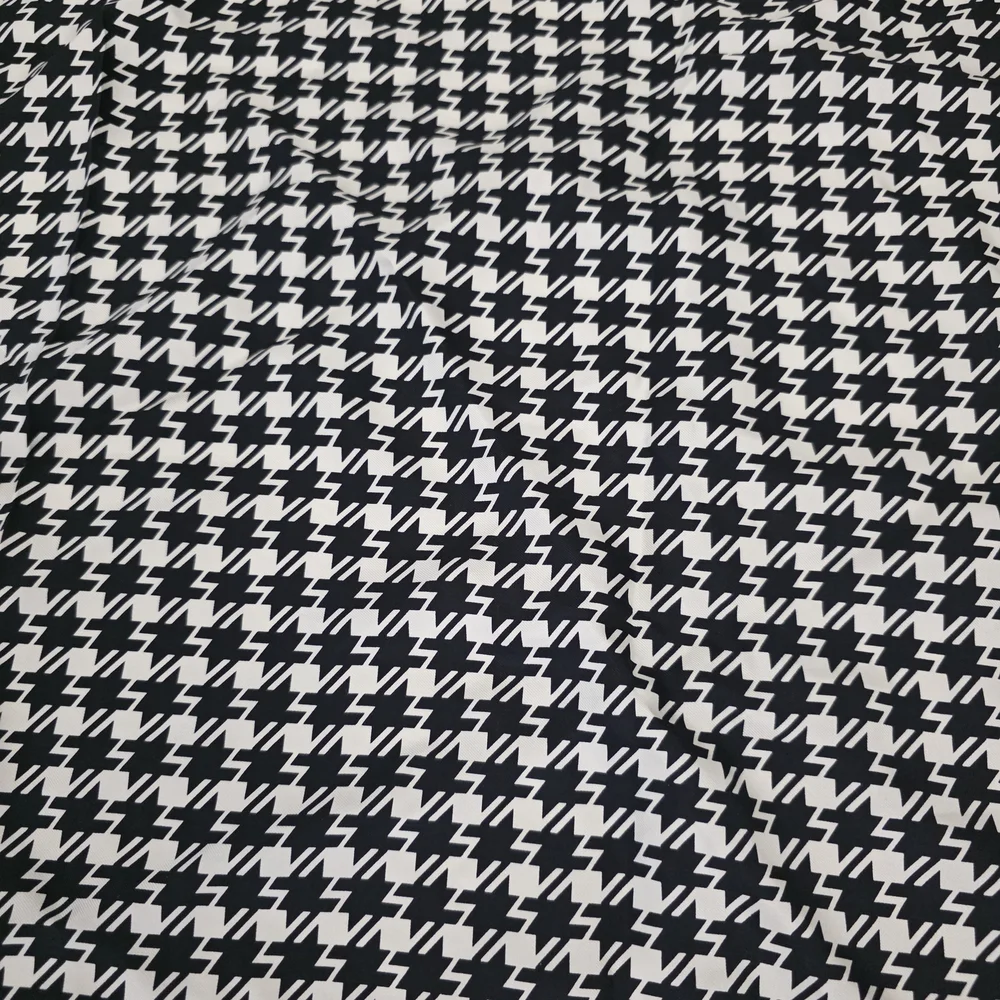 Brooks Brothers Black and White Houndstooth Silk Square Scarf